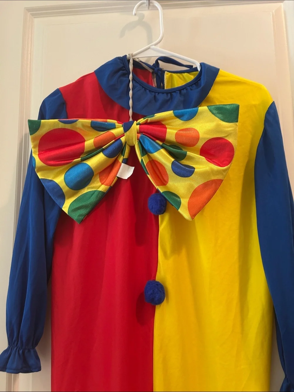 Rubie’s Color Block Clown One Piece PullOn Costume w/ polka dot tie kids size L